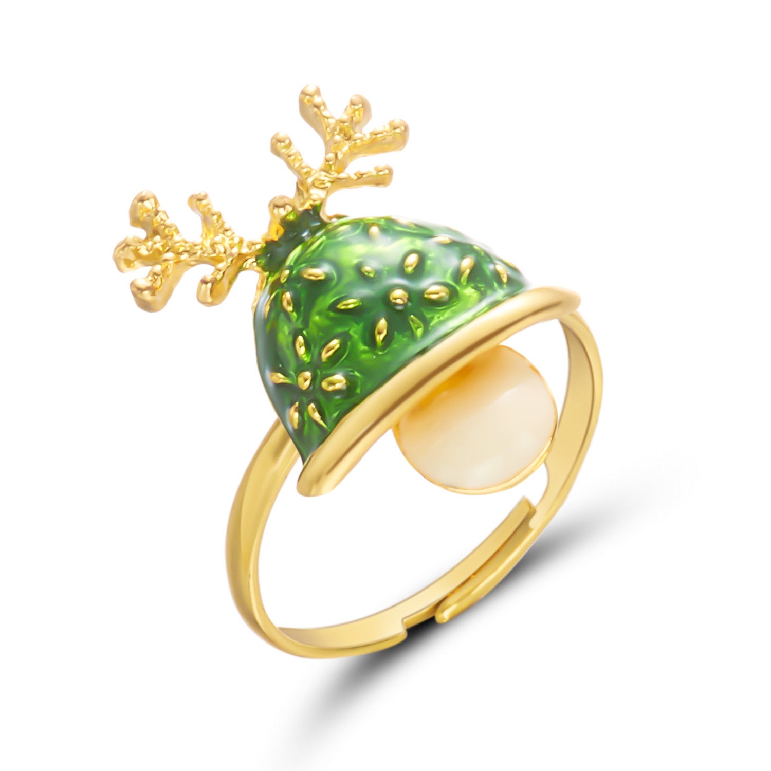 Wholesale Christmas tree  creative rhinestone painting oil ring