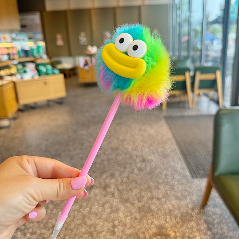 Wholesale  soft cute little flower fur ball ball pen