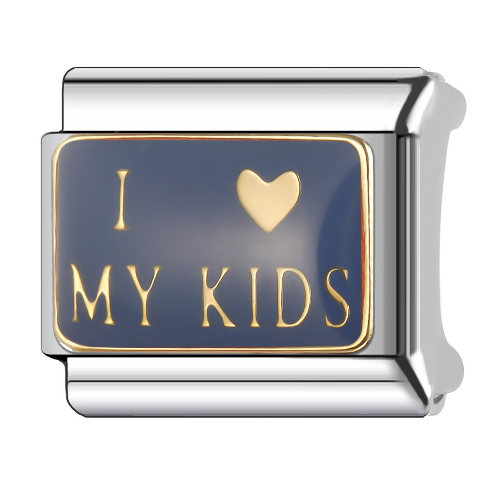 Wholesale Italian Charm Bracelet 9mm DIY English Series Creative Stainless Steel Composable Bracelet