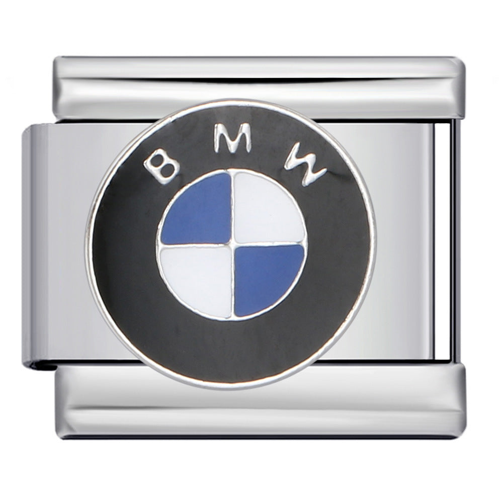 Wholesale 5pcs Italian Charm Bracelet 9mm DIY Splicing Car Logo Stainless Steel Composable Bracelet