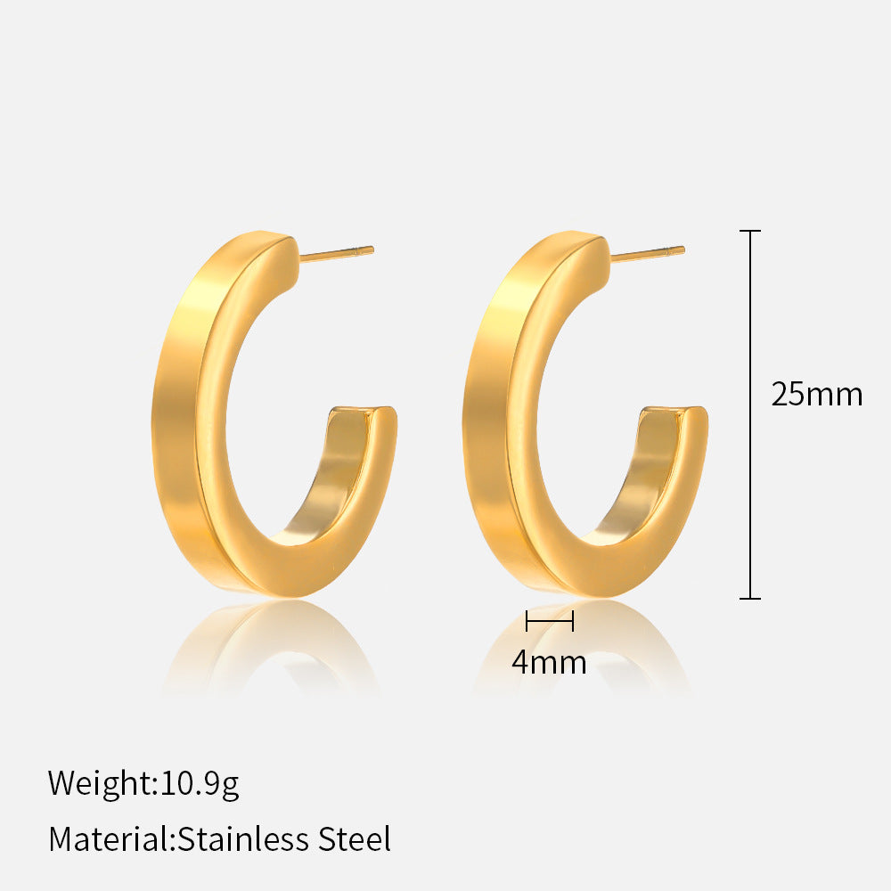 Wholesale  Luxury Geometric Shape Stainless Steel Earrings