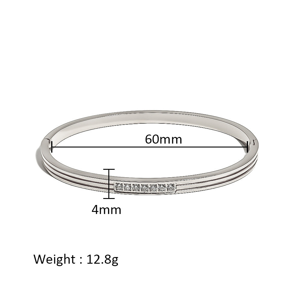 Wholesale Stainless Steel Bracelets 18K Zircon Eight-pointed Star Flower Bracelet ACC-BT-ChengBing001