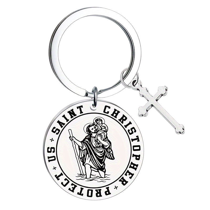 Wholesale St.  Christopher Stainless Steel Keychain