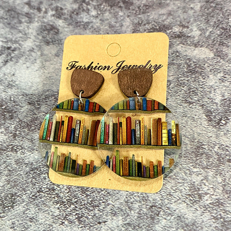 Wholesale acrylic  water drop  bookshelf acrylic  earrings