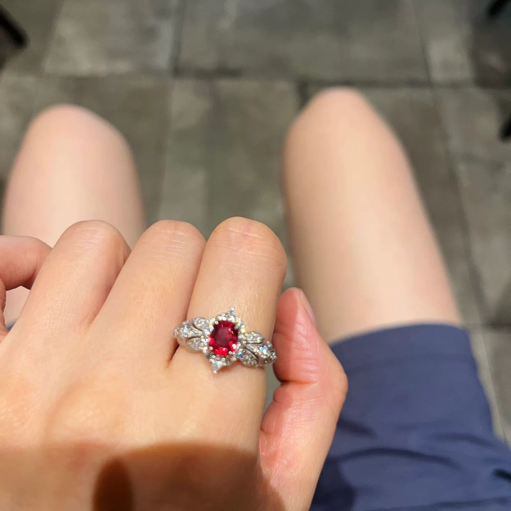 Wholesale Vintage French Court Style Red Ruby Open Ring,  Copper Electroplate,  Adjustable Open Ring for Everyday Fashion Accessory