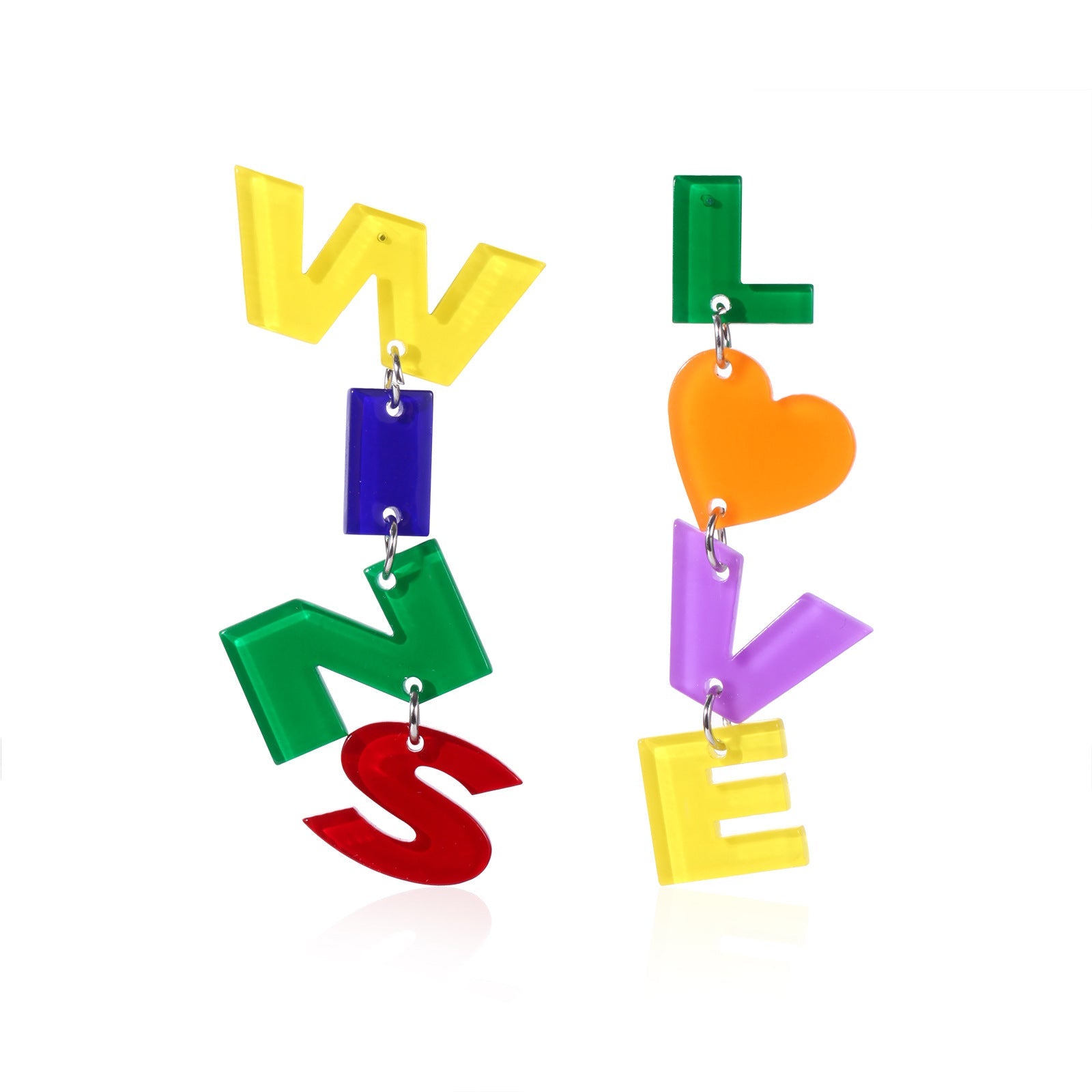 Wholesale LGBT Pride Month Rainbow Alloy Earrings ACC-ES-BinLi002