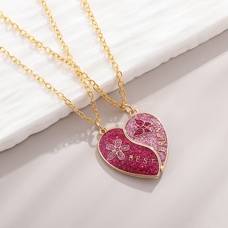 Wholesale Kids Magnetic Butterfly Heart Pendant Necklace Alloy Best Jewelry Gift
