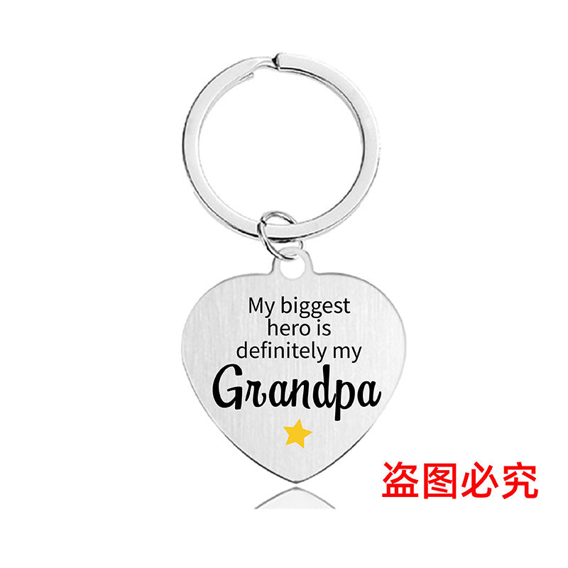 Wholesale Color Printing Family Affection Inspirational Gift Metal Keychain Creative Keychain ACC-KC-Ganggu023
