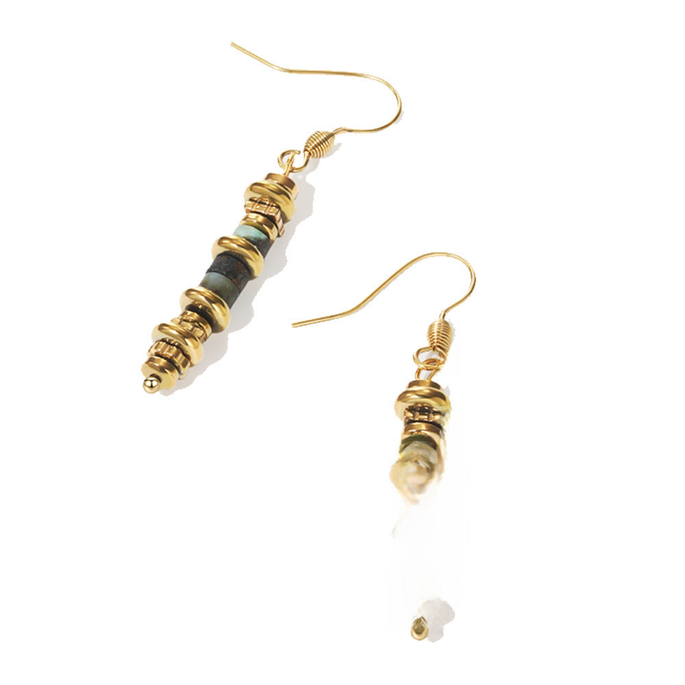 Wholesale retro titanium steel long earrings