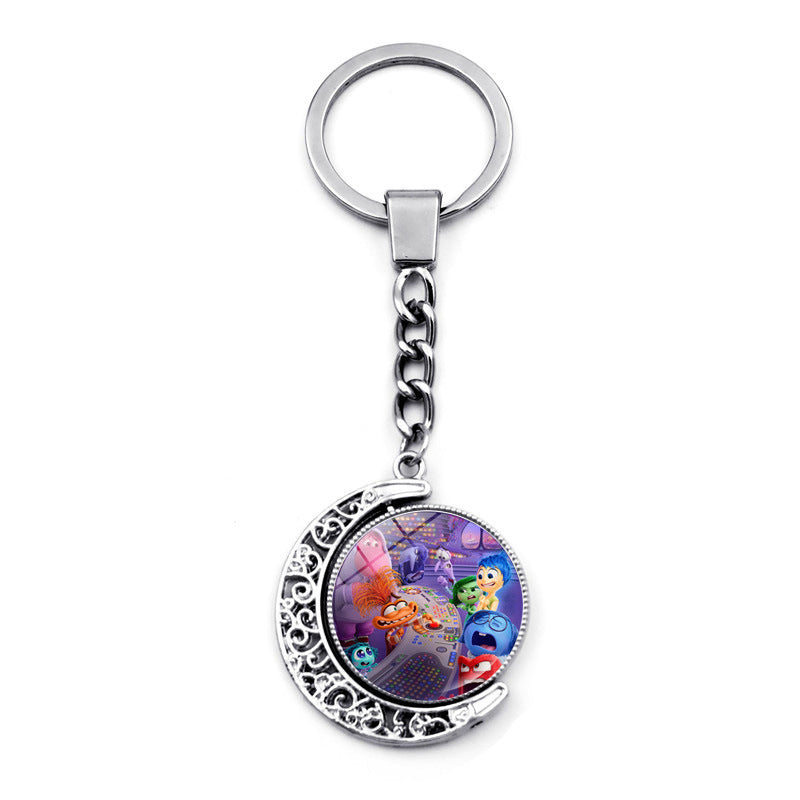 Wholesale Cartoon Double-sided Rotating Zinc Alloy Glass Keychains ACCVIP-KC-JiaYun002