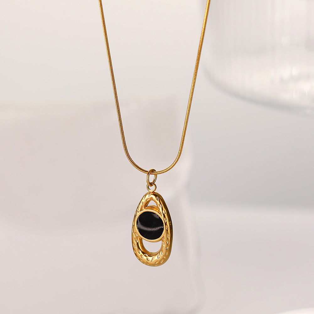 Wholesale Titanium Steel 18K Gold Necklace Pearl Pendant Clavicle Chain