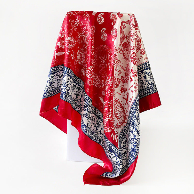 Wholesale 90cm Silk Scarf Classic Color Matching Cashew Print Silk Scarf