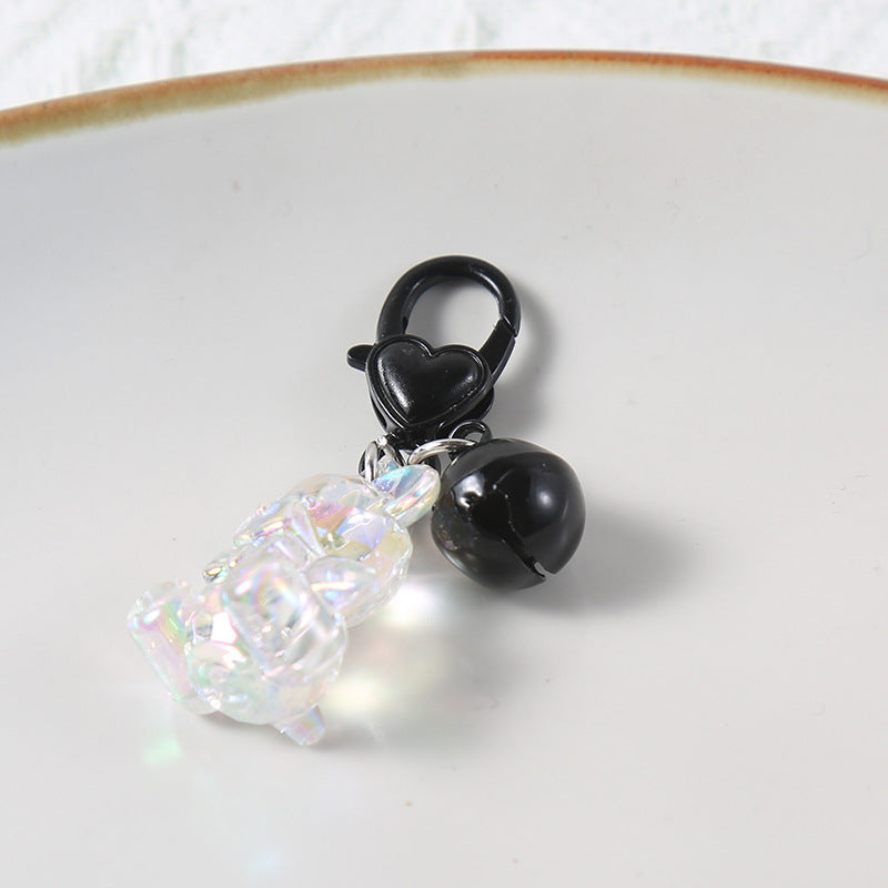 Wholesale Acrylic Teddy Bear Keychains, Bell Pendants ACC-KC-HuiMei011