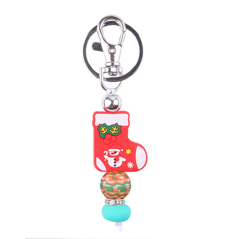 Wholesale Christmas DIY Accessories Silicone Beaded Keychains ACC-KC-GuangTian093