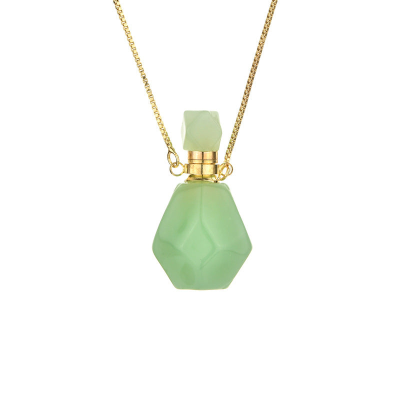 Wholesale Amethyst Rose Quartz Crystal Perfume Bottle Pendant Necklace ACC-NE-Mil010