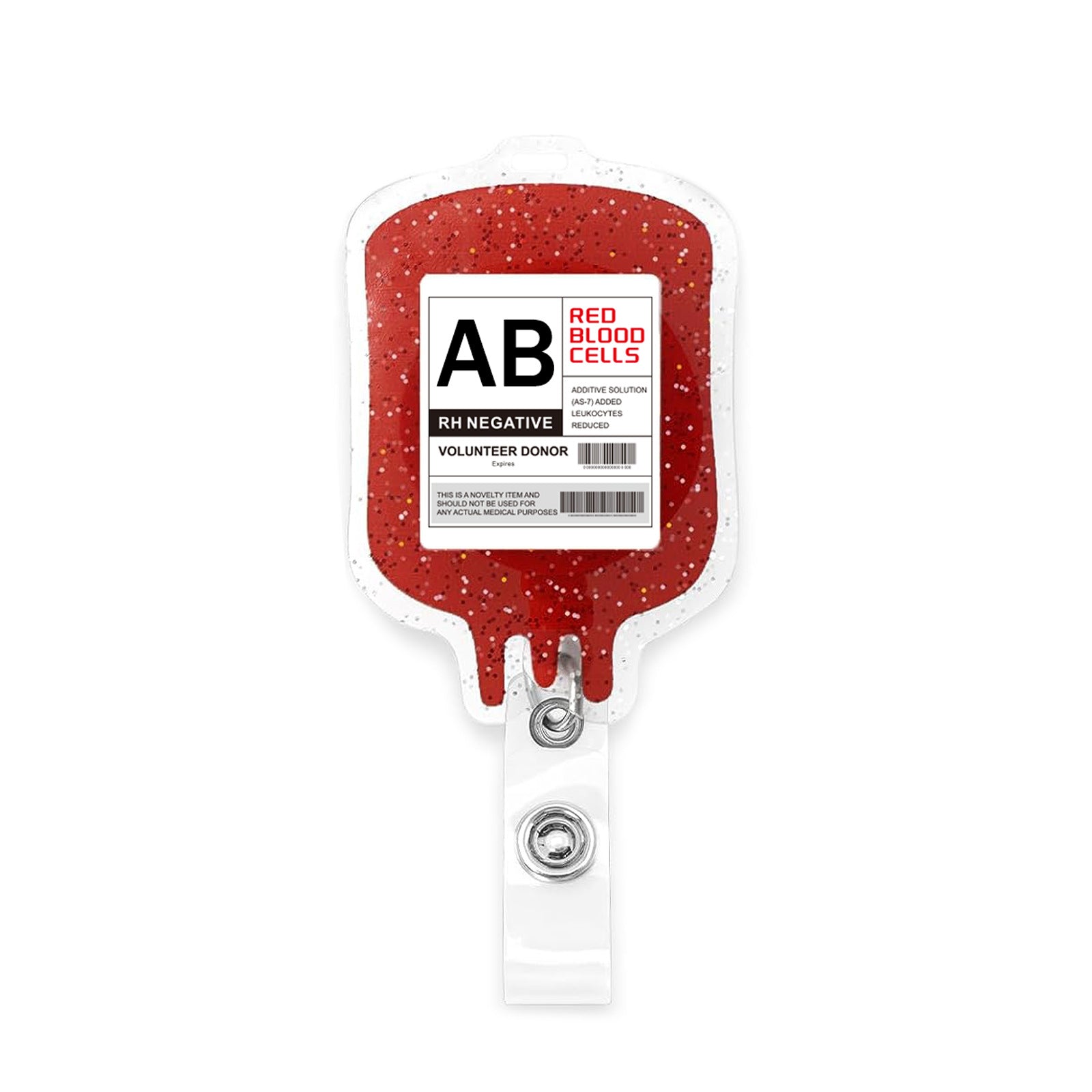 Wholesale  Blood Bag Retractable Badge Reel Acrylic Alligator Clip for Nurse Doctor Student