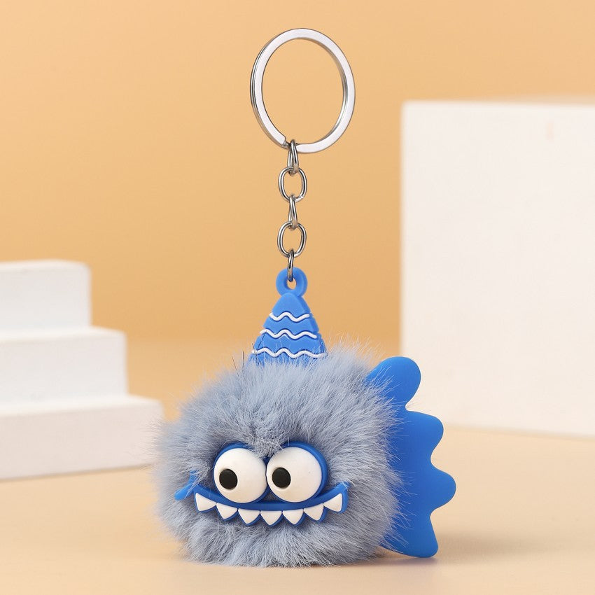 Wholesale Plush Monster Cute Fur Ball Keychains Pom Pom ACC-KC-RongR054