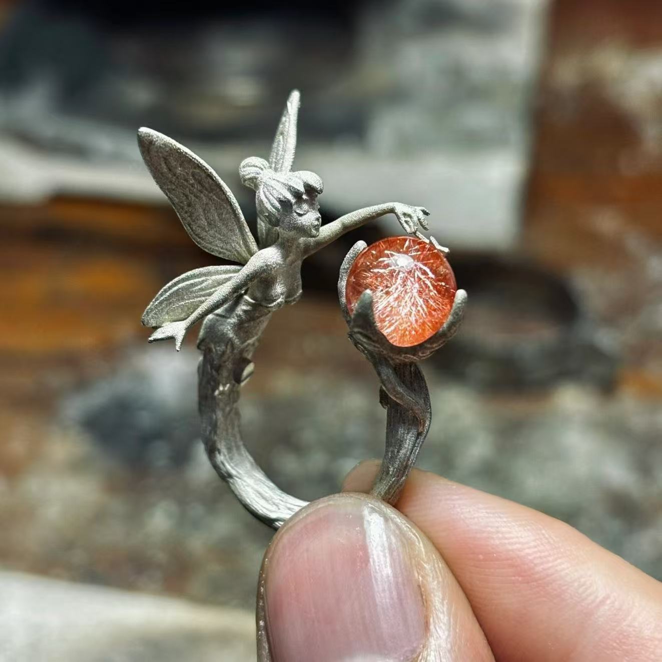 Wholesale  Retro Cartoon Elf Angel Ring