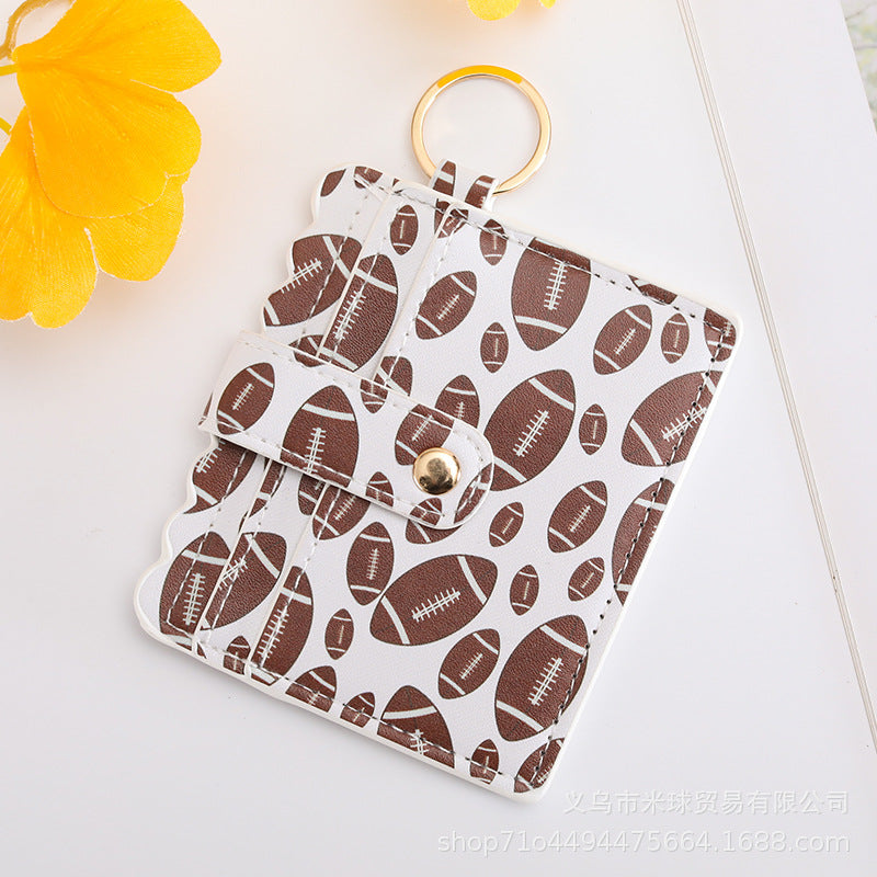 Wholesale Baseball Softball Leopard Print Cow Print PU Pickup Bag Keychain ACC-KC-HaoBao001