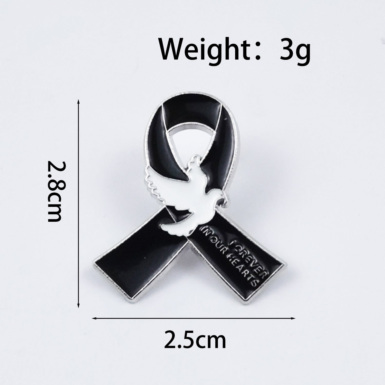 Wholesale Black Ribbon Shaped Brooch