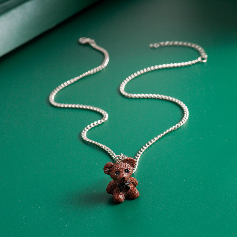 Wholesale Acrylic Solid Color Bear Pendant Necklace ACC-NE-YueSen012