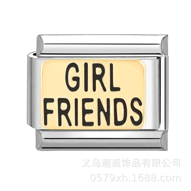 Wholesale Italian Charm Bracelet 9mm DIY Splicing Removable Stainless Steel Composable Bracelet