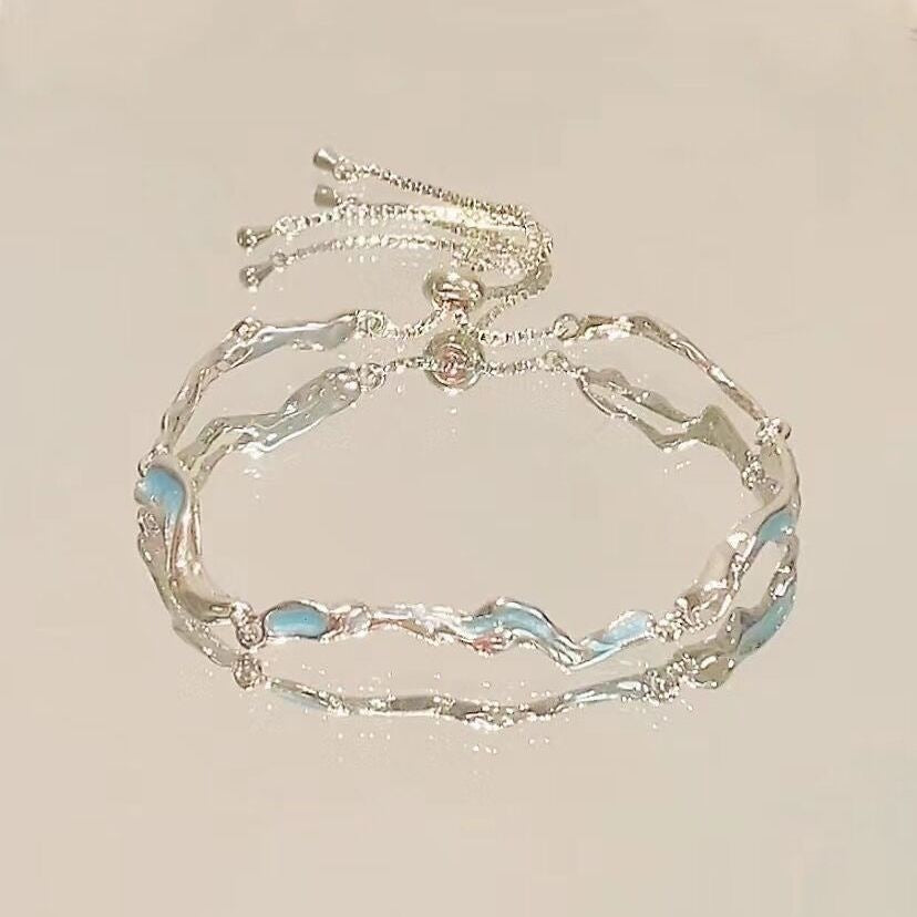Wholesale Flower Alloy Bracelet Personalized Crescent Zircon Bracelet ACC-BT-Bayue004