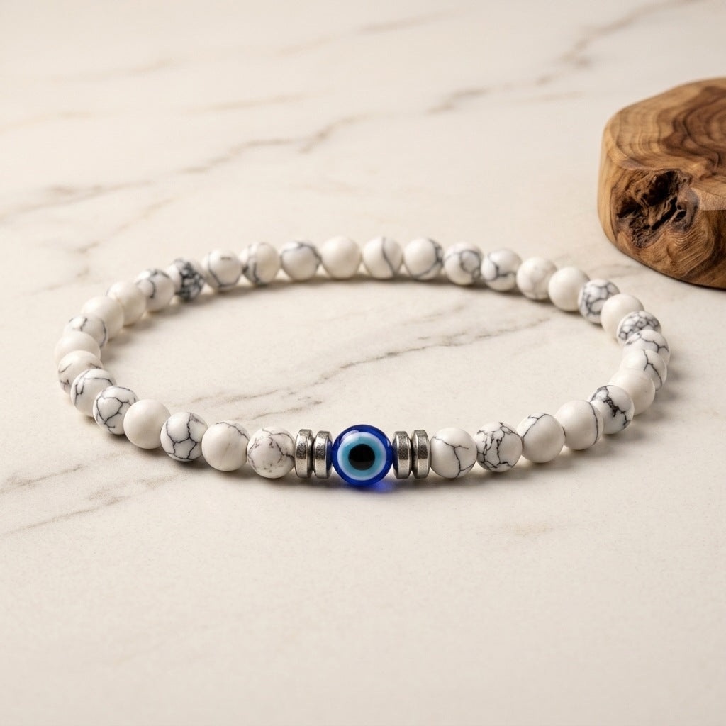 Wholesale Evil Eye Natural Stone Tiger Eye Turquoise Beaded Bracelet Fashion Accessory for Everyday Wear