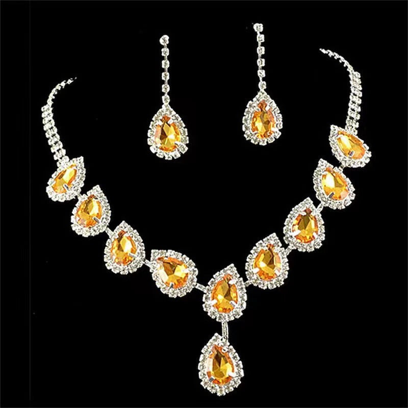 Wholesale Rhinestone Necklace and Earring Set