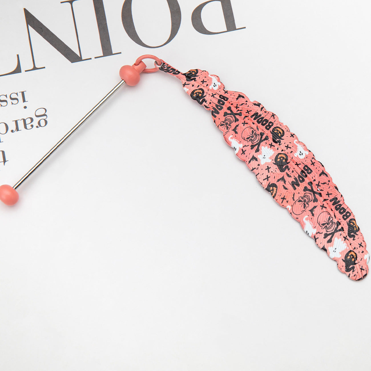 Wholesale Christmas Halloween Feather Bookmark Beadable Metal Bookmark