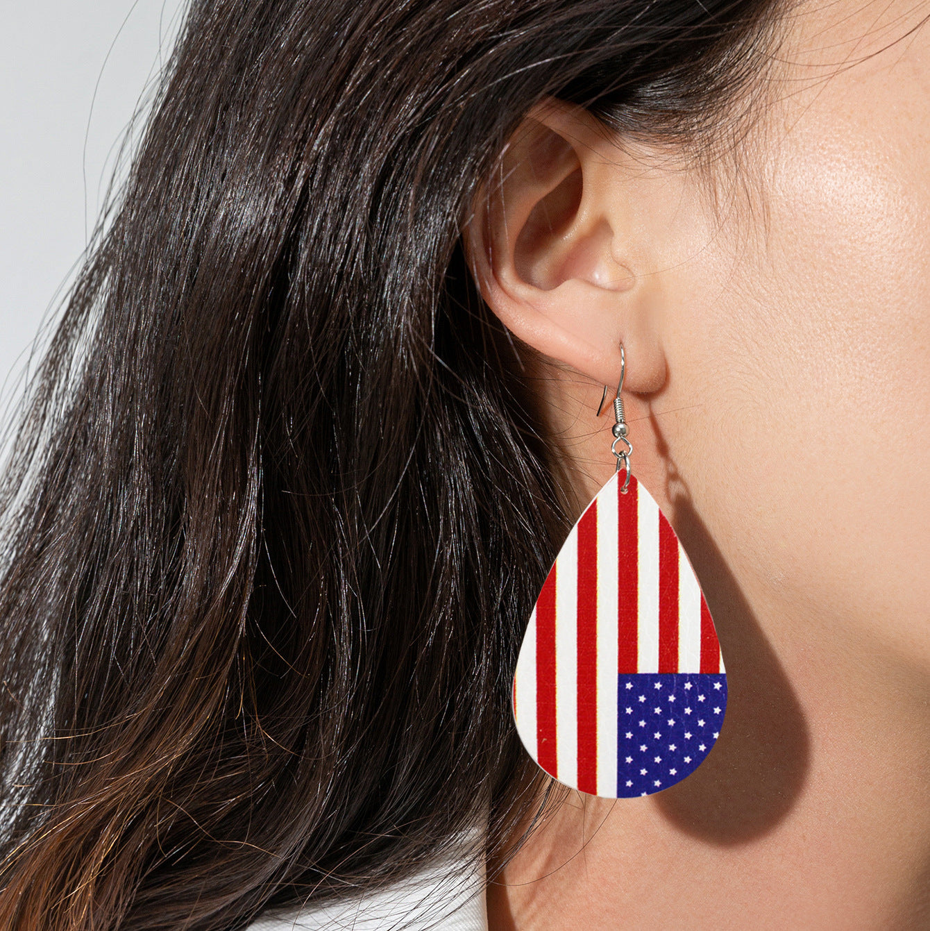Wholesale Independence Day leather earrings