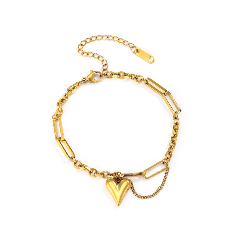 Wholesale Stainless steel heart bracelet