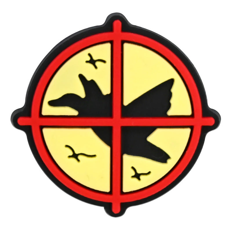 Wholesale Random 100pcs Creative  hunting series   PVC Soft Rubber Shoe Buckle Decoration