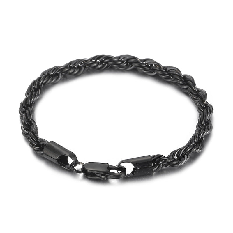 Wholesale Titanium Steel Bracelets Spiral Twist Chain Couple Bracelet ACC-BT-KaLun001