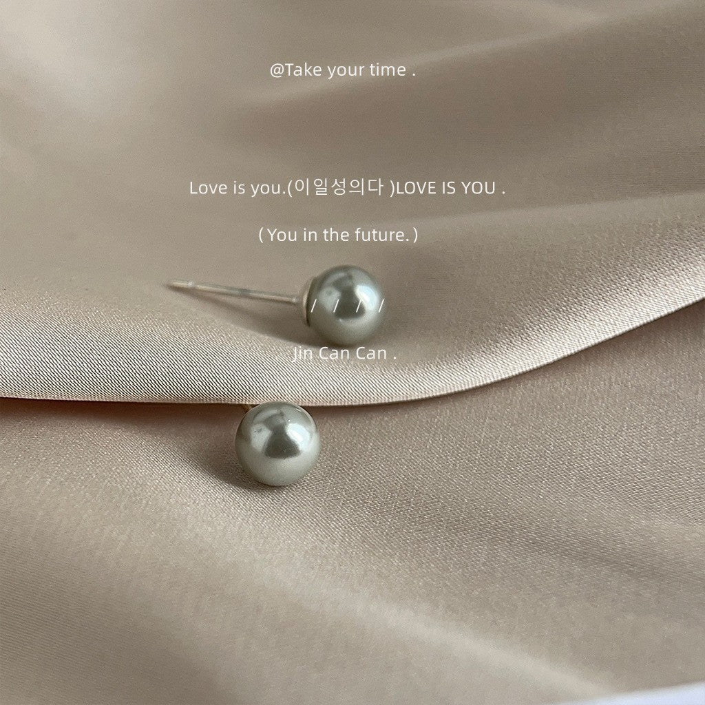 Wholesale  retro Pearl 925 silver pin earrings