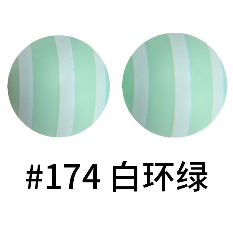 Wholesale 50pcs Western Style Leopard Skull Color Aztec Printed Silicone Balls Beads ACC-BDS-HeSheng005