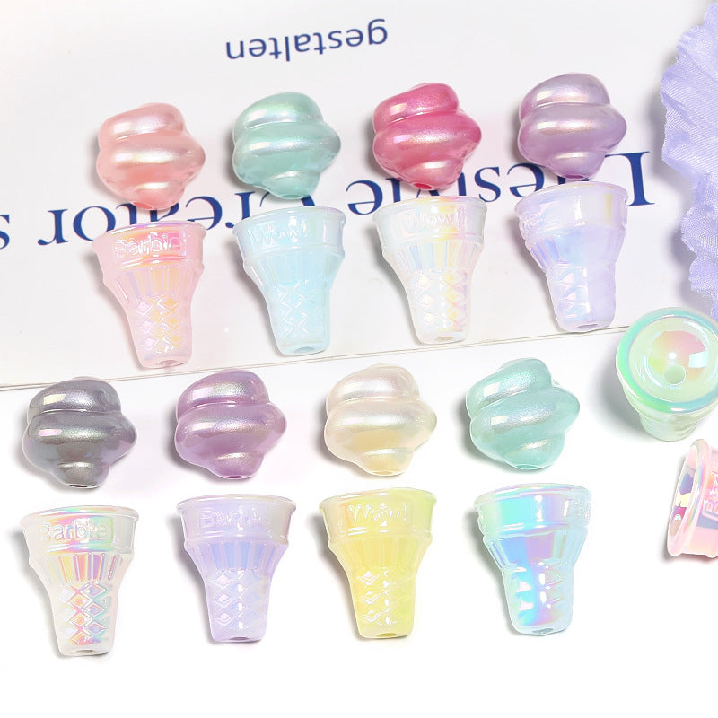Wholesale 100pcs Cream Twist Beads Colorful Ice Cream Cone Beaded DIY Accessories ACC-BDS-BLG117