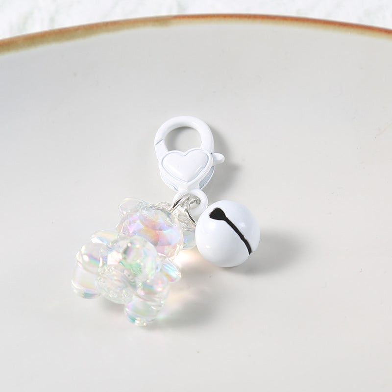 Wholesale Acrylic Teddy Bear Keychains, Bell Pendants ACC-KC-HuiMei011