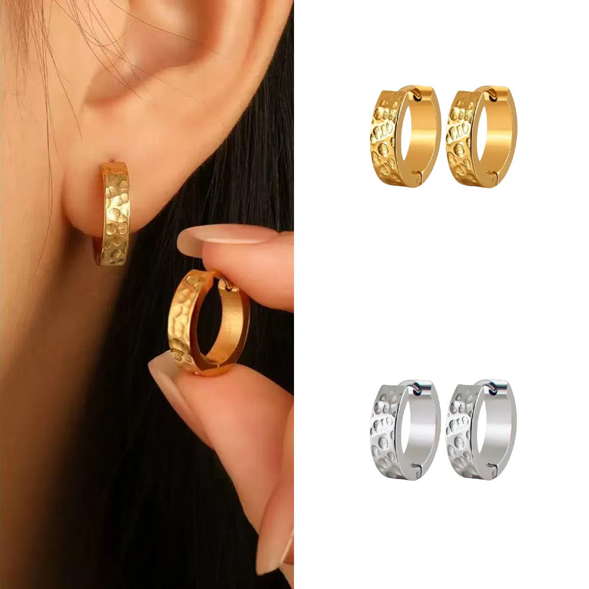 Wholesale Titanium steel hoop earrings