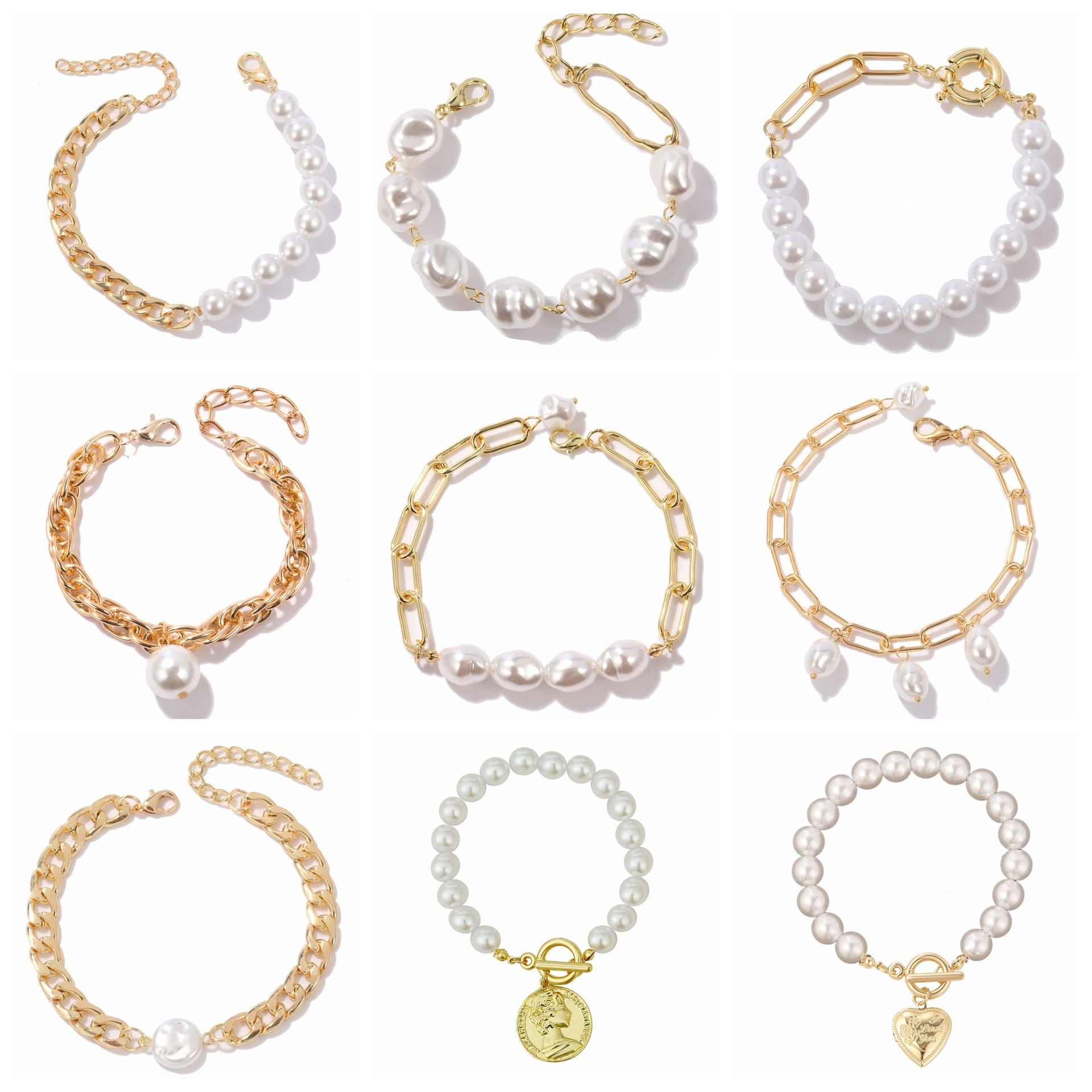Wholesale Multi-layer Pearl Bracelet Set Baroque Pearl Bracelet ACC-BT-ManYi008