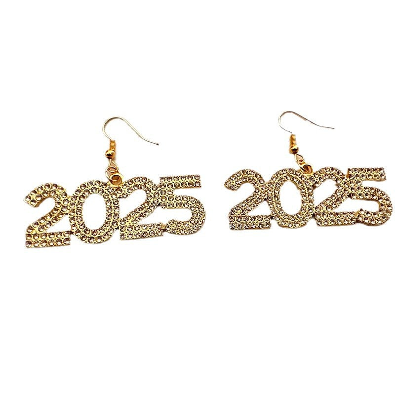 Wholesale  2025 Digital Alloy Earrings