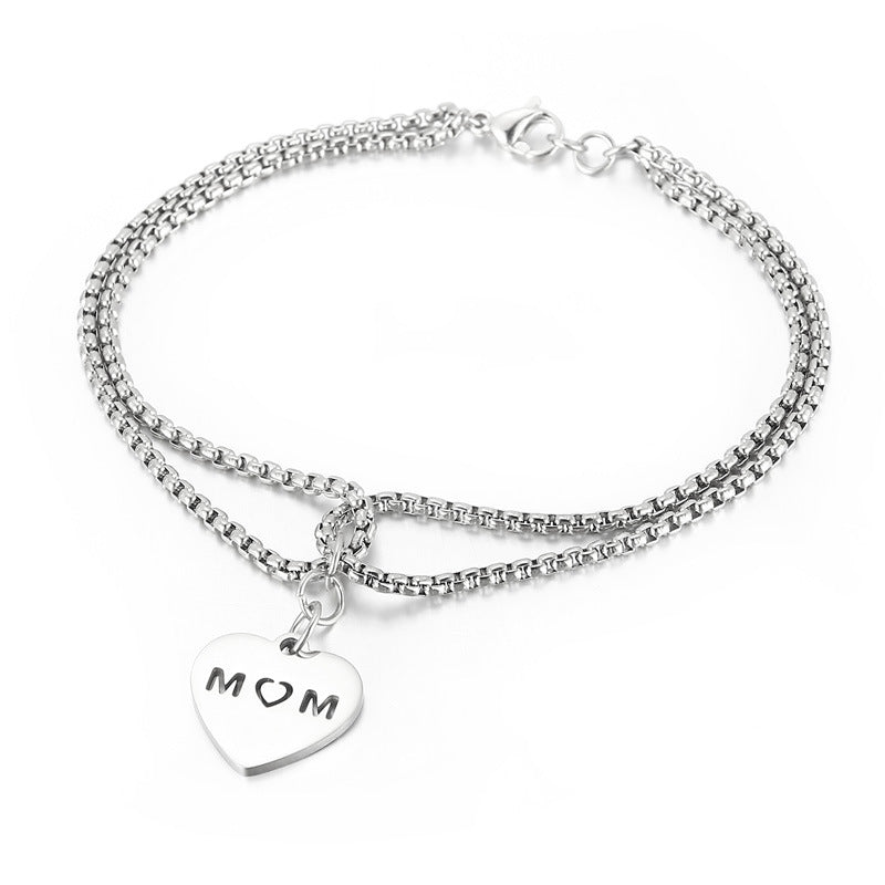 Wholesale Mother's Day Heart Stainless Steel Bracelet