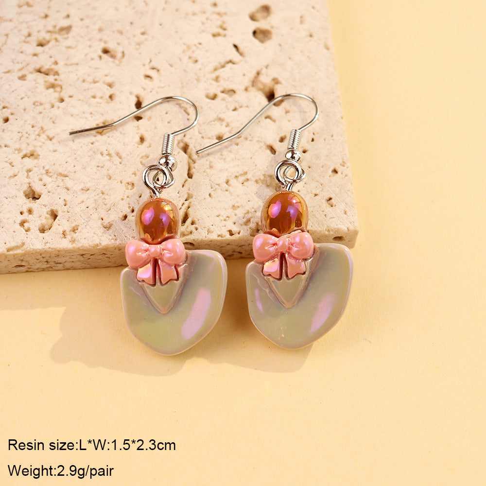 Wholesale fun mini electroplating knife shovel axe spoon fork earrings