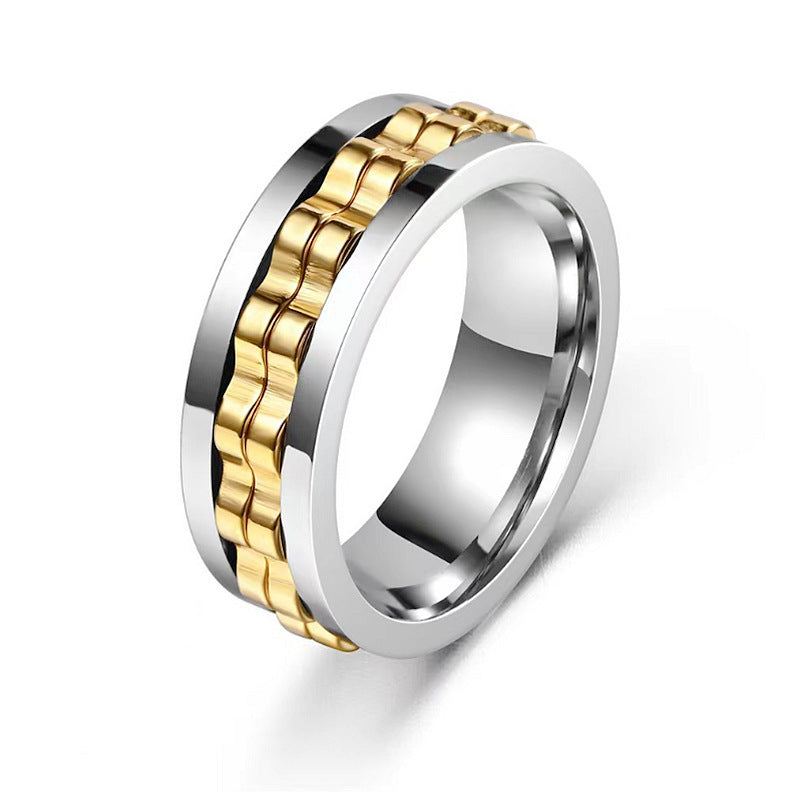 Wholesale Titanium Steel Polished Rotating Decompression Ring Boutique Resale Jewelry
