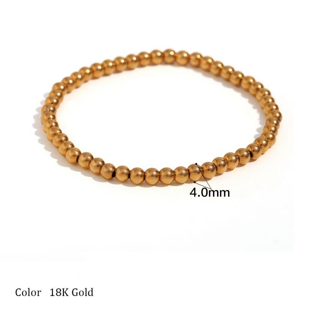 Wholesale Simple Design Gold-Plated Beaded Bracelet for Women,  Fashion Jewelry Accessory