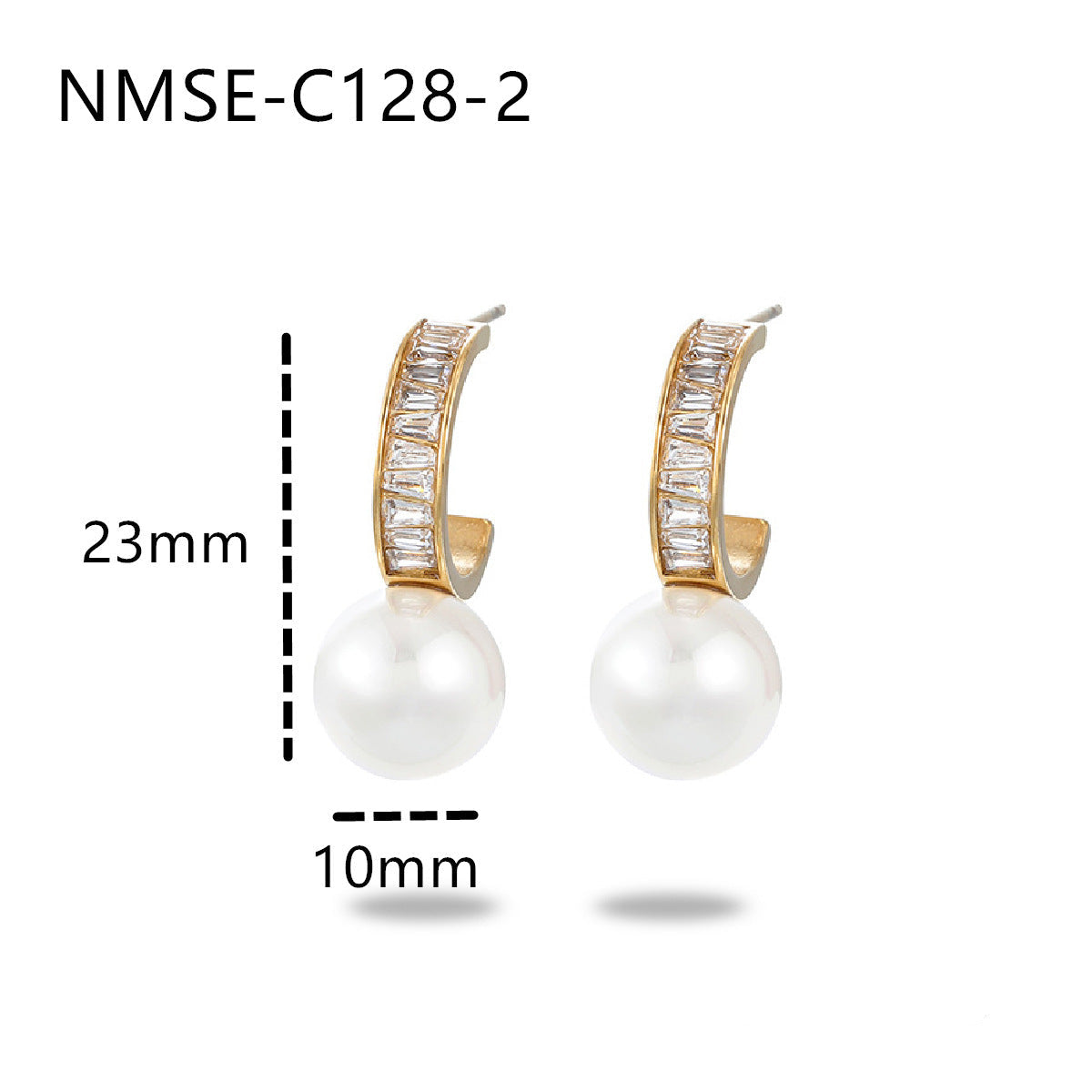 Wholesale  Light Luxury Gold Pearl Stainless Steel Earrings