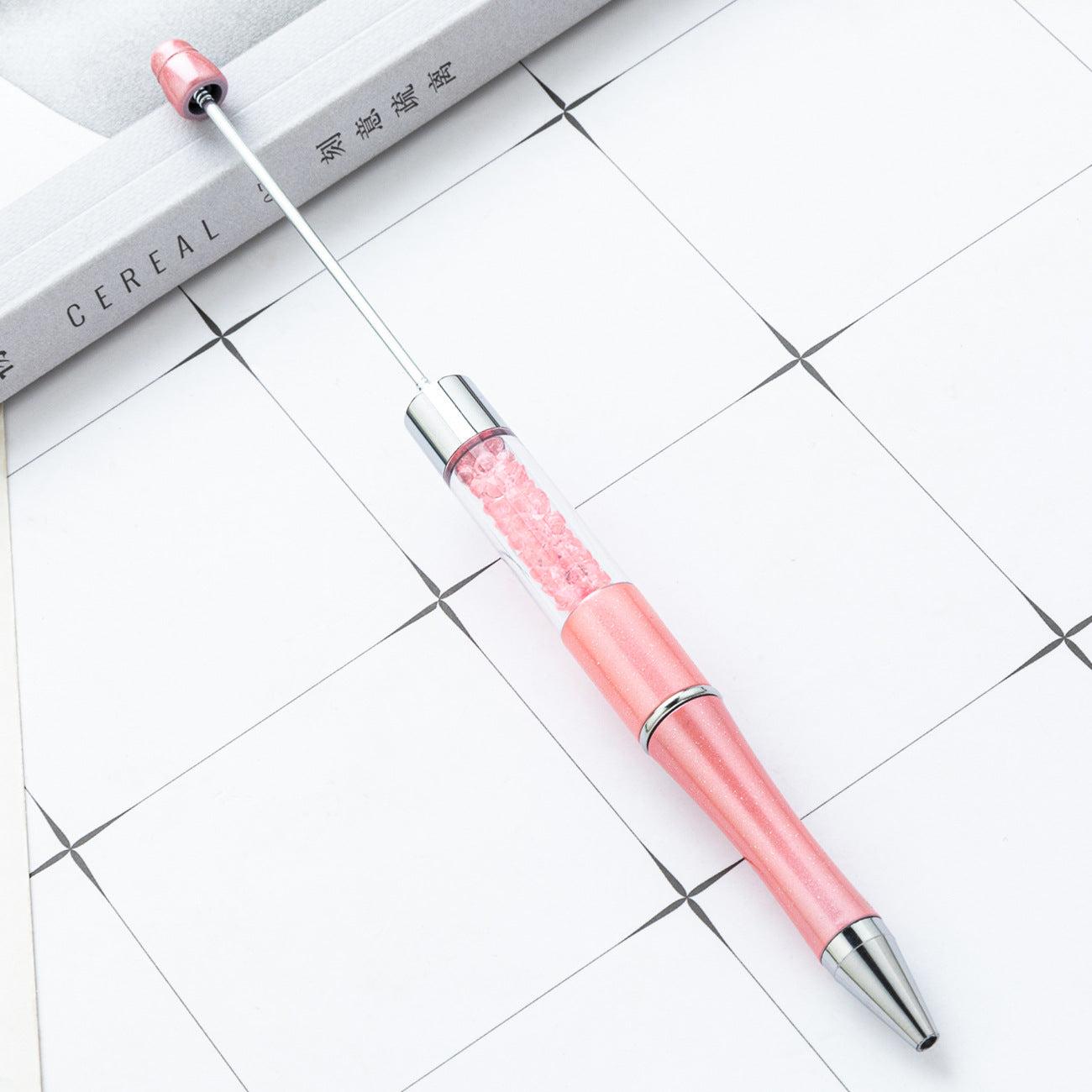 Wholesale DIY Crystal Beadable Pens Multi-Color Rotating Plastic Pen