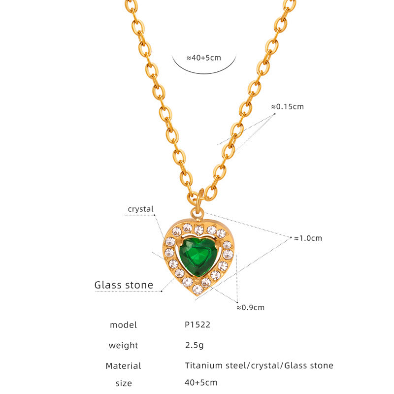 Wholesale Freshwater Pearl Necklace Love Heart Pendant Jewelry Titanium Steel Necklace Set ACC-NE-OMK002