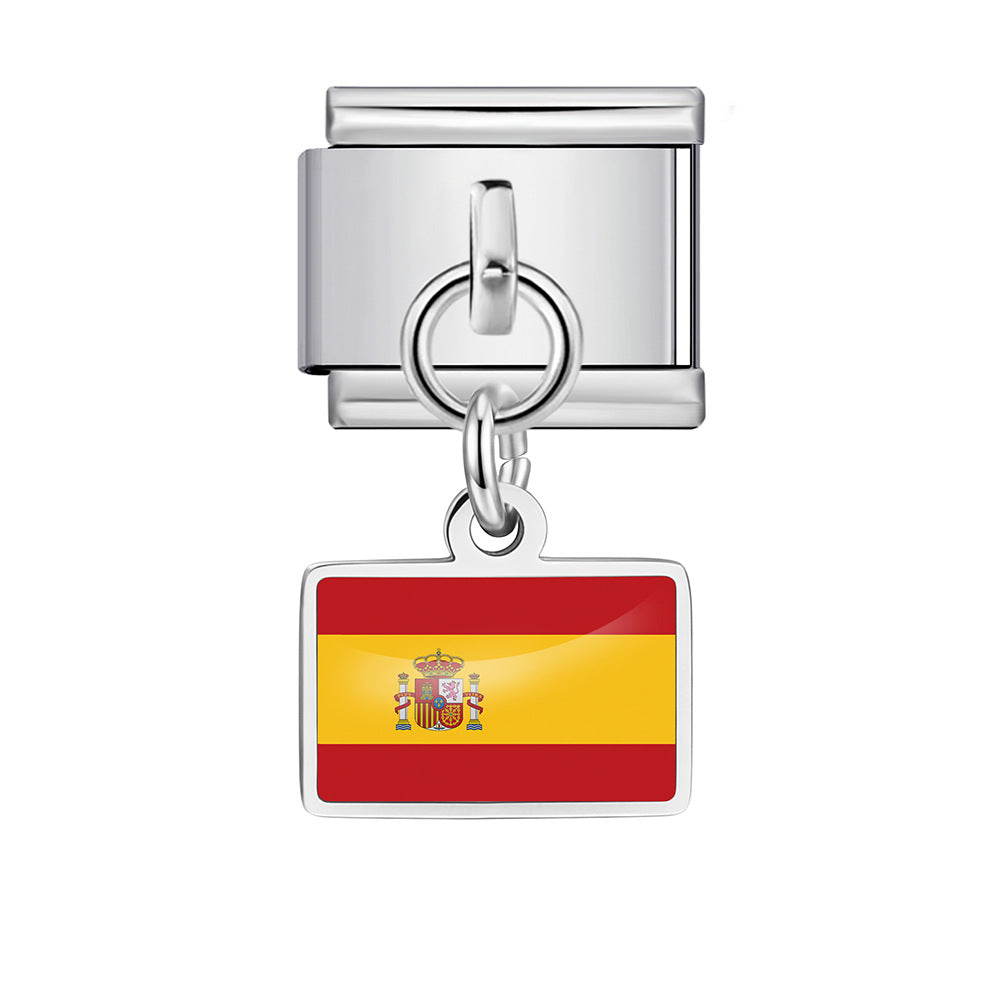 Wholesale World Flag Modular Bracelet Stainless Steel DIY Fashion Accessory