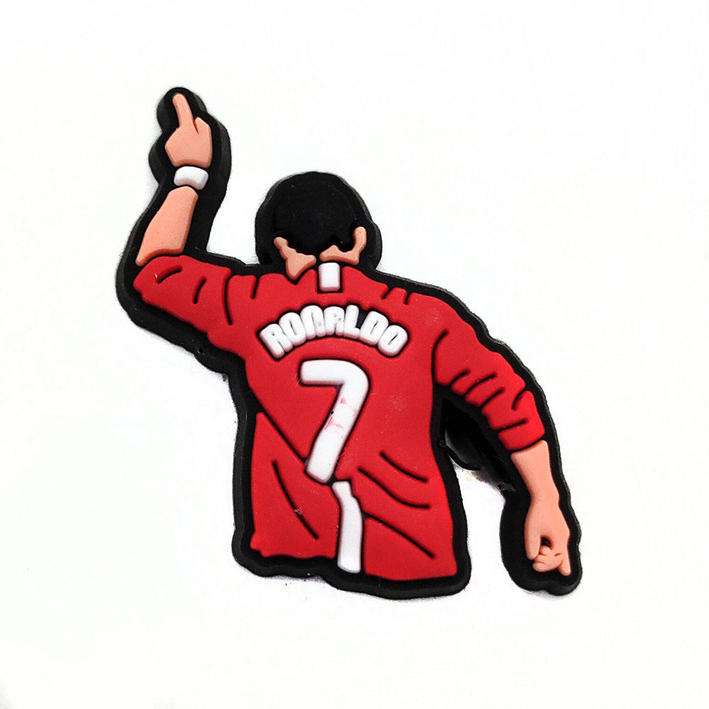 Wholesale 10pcs Football Sports Series Hole Shoe Flower Buckle Shoes Charms